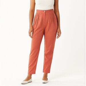 Zanella Women’s Pants‎ Sz 8 Work Trousers Italy Pleated High Waisted Pink Orange